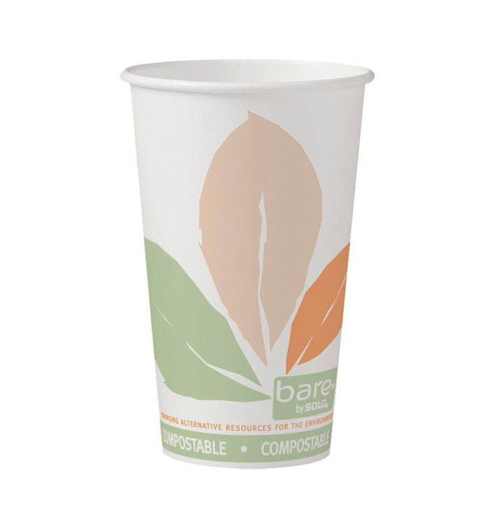 Vaso Cartón PLA Bare 16 Oz/500ml Ø8,9cm (1.000 Uds)