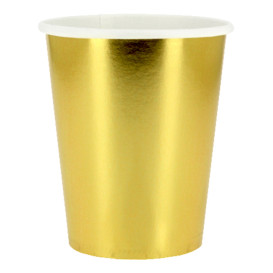 Vaso Cartón 9 Oz/240ml Oro "Party" (10 Uds)