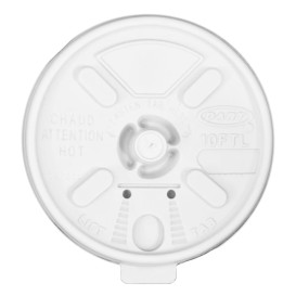 Tapa Travel Recerrable PS Blanco Ø8,6cm (100 Uds)