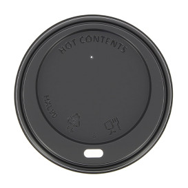 Tapa Travel con Agujero PS para Vaso Cartón Negra Ø9,0cm (100 Uds)