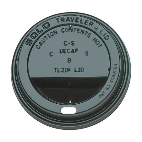 Tapa Travel con Agujero PS para Vaso Cartón Negra Ø8,0cm (100 Uds)