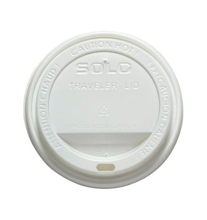 Tapa Travel con Agujero PS para Vaso Cartón Blanca Ø8,0cm (100 Uds)