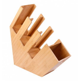 Organizador Vasos, Tapas y Pajitas Bambú 14x50x50cm (1 Ud)