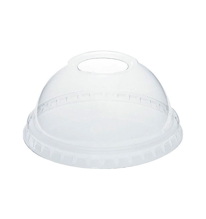 Tapa Cupula Agujero PET para Vaso Transp. Ø78mm (50 Uds)