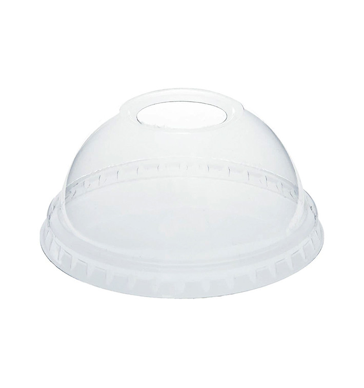 Tapa Cúpula con Agujero PLA Transp. Ø9,5cm (2000 Uds)