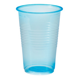 Vaso de Plastico PP Azul Transparente 230ml (100 Uds)