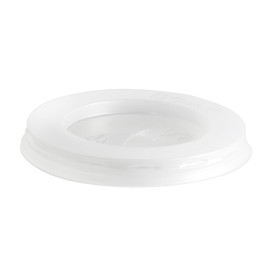 Tapa Plana con Cruz PS Transparente Ø7cm (100 Uds)