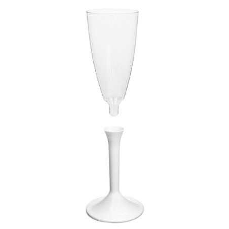 Copa Plástico Cava Pie Blanco 120ml 2P (200 Uds)