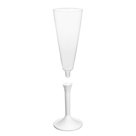 Copa Plastico Cava Pie Blanco 160ml 2P (20 Uds)