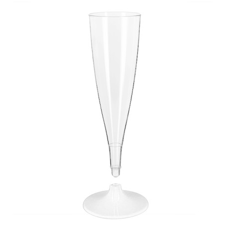 Copa Plástico Reutilizable Cava Pie Blanco 140ml 2P (6 Uds)