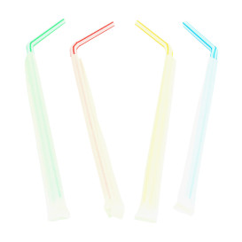 Pajitas Flexibles Rayadas Enfundadas Papel Ø5mm 23cm (250 Uds)