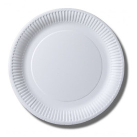 Plato de Papel Biocoated Blanco Ø23cm (20 Uds)
