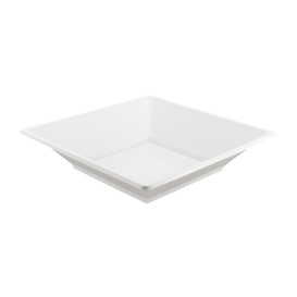 Plato de Plastico Hondo Cuadrado Blanco 170mm (6 Uds)