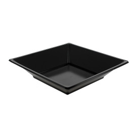 Plato de Plastico Hondo Cuadrado Negro 170mm (750 Uds)