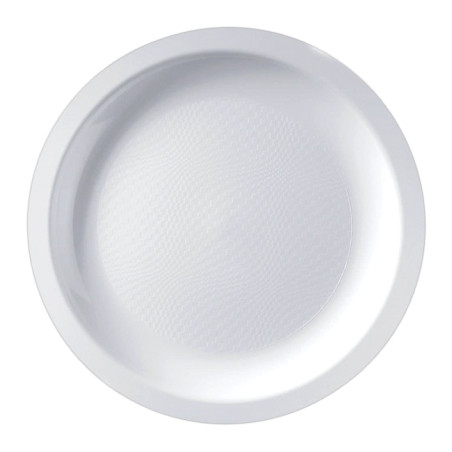 Plato Duro Reutilizable PP Llano Blanco "Round" Ø18,5cm (600 Uds)