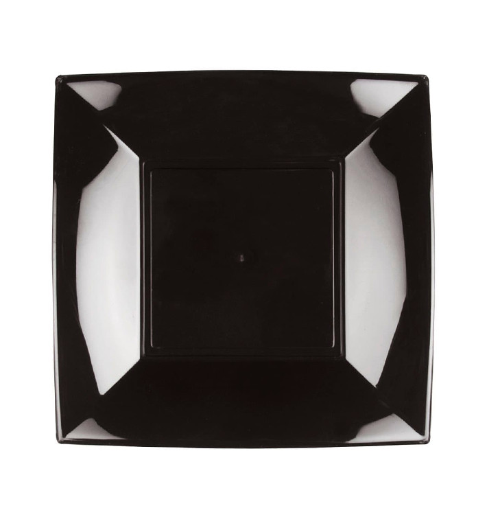 Plato Hondo Reutilizable PP Negro Nice 18cm (25 Uds)