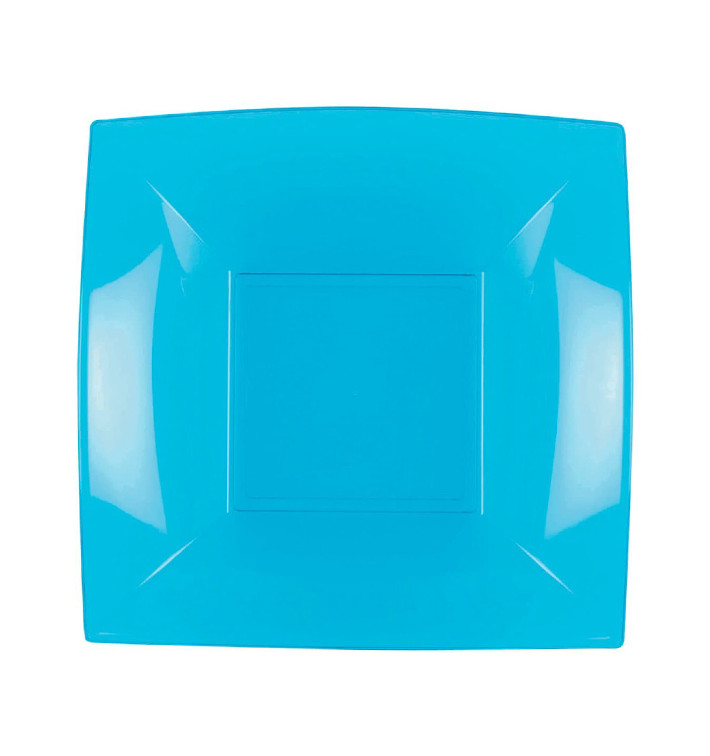 Plato Hondo Reutilizable PP Turquesa Nice 18cm (300 Uds)