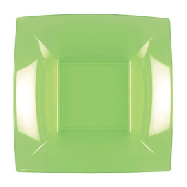 Plato Hondo Reutilizable PP Verde Lima Nice 18cm (300 Uds)