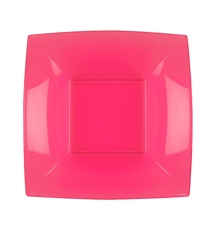 Plato Hondo Reutilizable PP Fucsia Nice 18cm (25 Uds)