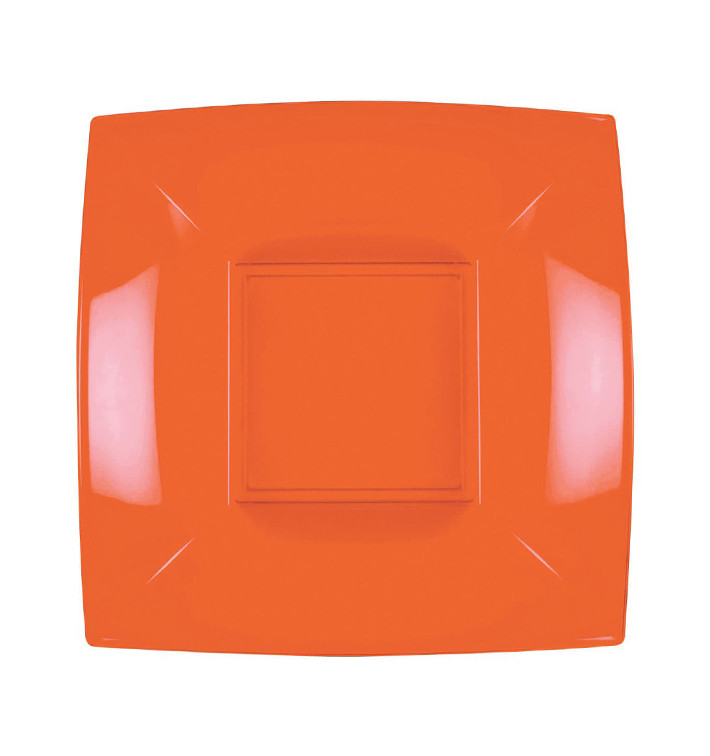 Plato Hondo Reutilizable PP Naranja Nice 18cm (25 Uds)