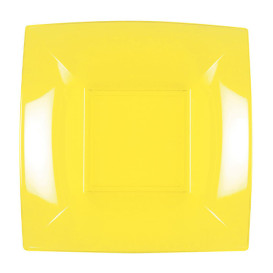 Plato Hondo Reutilizable PP Amarillo Nice 18cm (25 Uds)