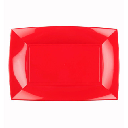 Bandeja Reutilizable PP Rojo Nice 28x19cm (12 Uds)
