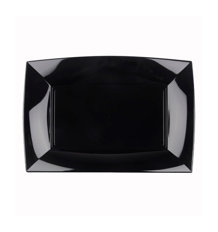 Bandeja Reutilizable PP Negro Nice 28x19cm (12 Uds)
