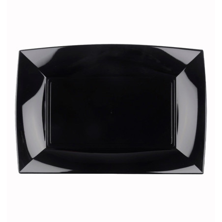 Bandeja Reutilizable PP Negro Nice 28x19cm (12 Uds)