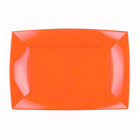 Bandeja Reutilizable PP Naranja Nice 28x19cm (12 Uds)