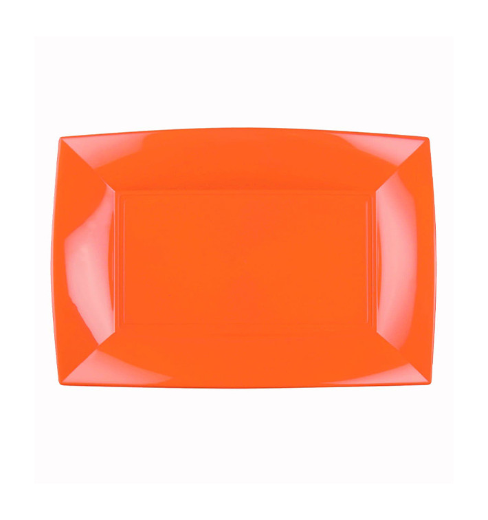 Bandeja Reutilizable PP Naranja Nice 28x19cm (12 Uds)