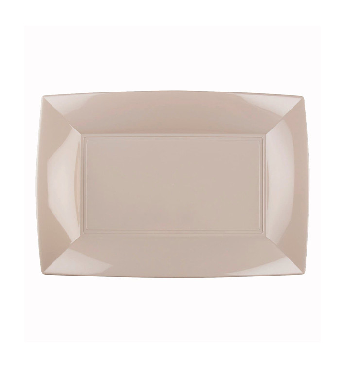 Bandeja Reutilizable PP Beige Nice 28x19cm (12 Uds)