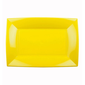 Bandeja Reutilizable PP Amarillo Nice 28x19cm (12 Uds)