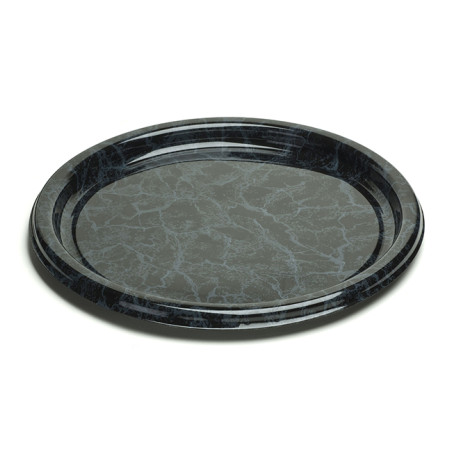 Bandeja Reutilizable rPET Redonda Marmol 40cm (50 Uds)