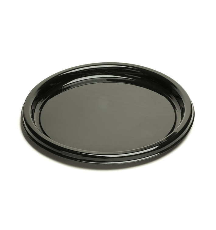 Bandeja Reutilizable PET Redonda Negra 46cm (50 Uds)