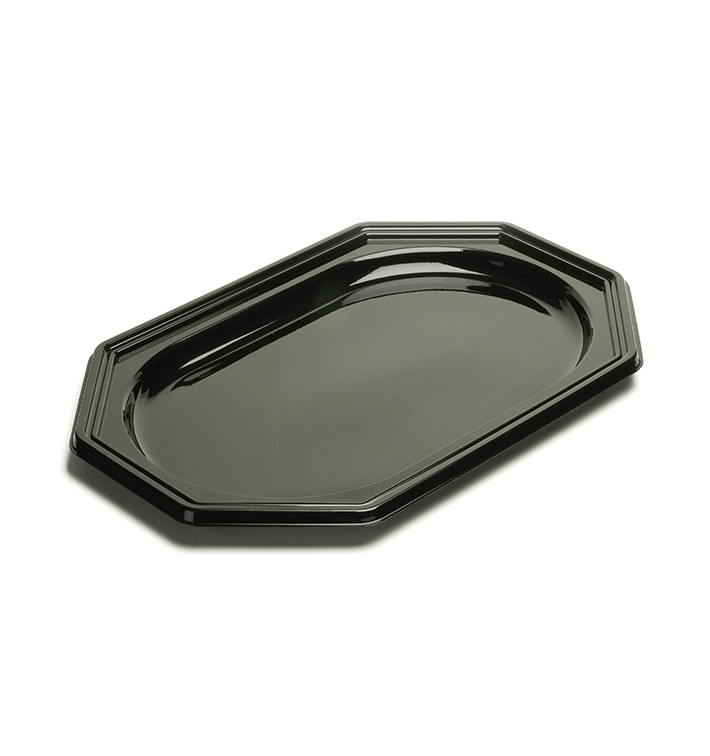 Bandeja Reutilizable PET Octogonal Negra 55X38cm (10 Uds)