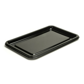 Bandeja Reutilizable PET Rectangular Negra 35X24cm (50 Uds)