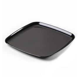 Bandeja Reutilizable PS Cuadrado Dura Negro 27x27cm (25 Uds)