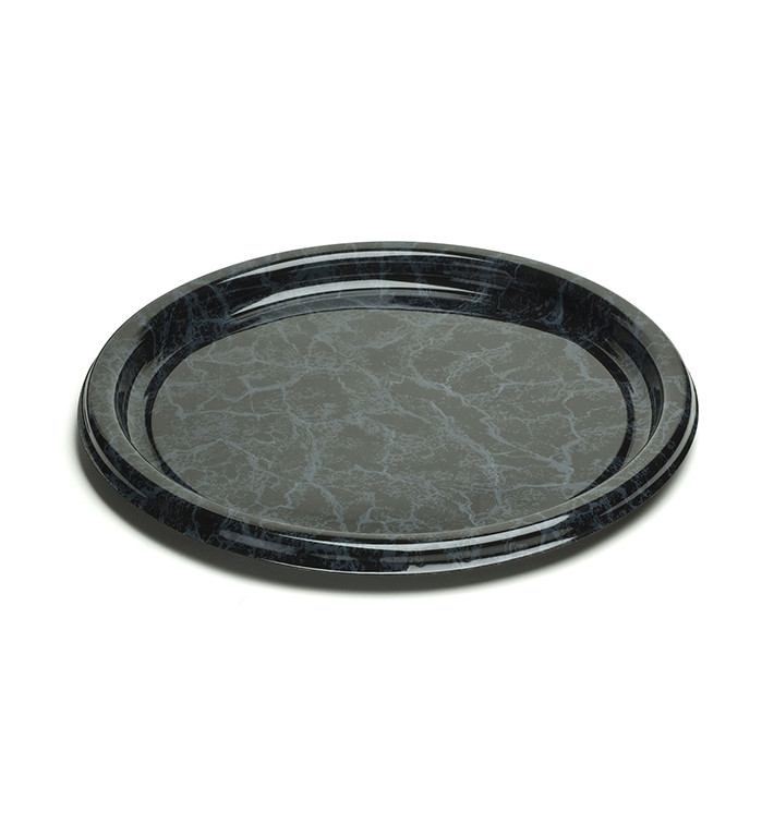 Plato Reutilizable PET Redondo Mármol 26 cm (25 Uds)