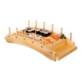 Bandeja Puente para Sushi de Madera 43x21,5x12,5cm (10 Uds)
