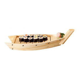 Bandeja Barco para Sushi de Madera 44x13x11cm (1 Ud)