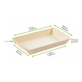 Bandeja de Madera 13x6,5x2cm 125ml (100 Uds)