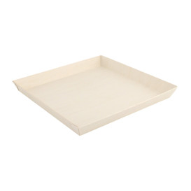 Plato de Madera Cuadrado 23x23x2,5cm 1250ml (100 Uds)