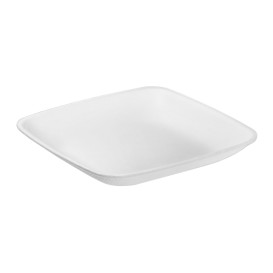 Plato de Caña de Azúcar Blanco 6,5x6,5cm (300 Uds)