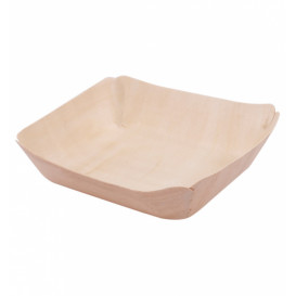 Plato de Madera Rectangular 13x12x3cm (50 Uds)