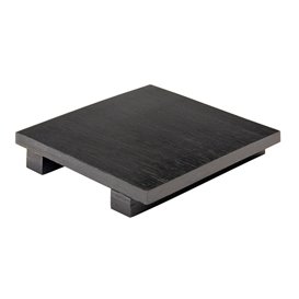 Bandeja de Bambú Negro para Sushi 15x15x2,5cm (40 Uds)