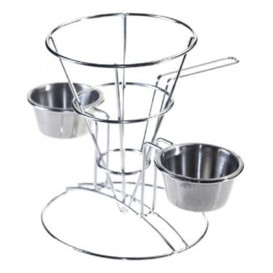 Cesta Presentación de Acero 2 Tarrinas Ø108x152mm (1 Ud)
