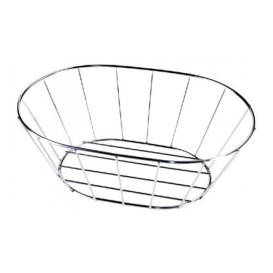 Cesta Ovalada de Acero Plata 216x140x76mm (1 Ud)