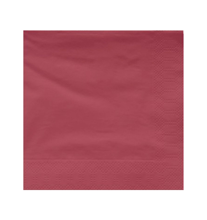 Servilleta Papel Cenefa Burdeos 40x40cm (50 Uds)