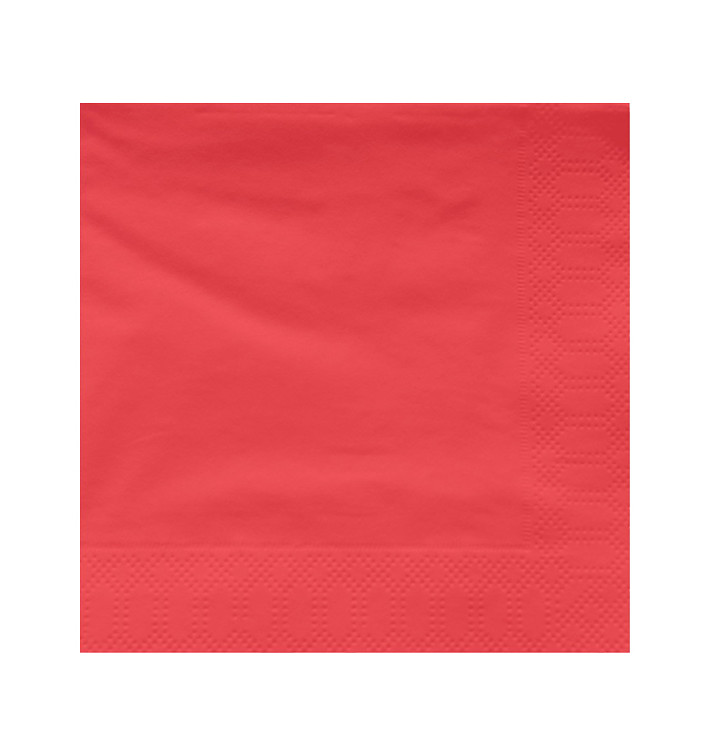 Servilleta Papel Cenefa Roja 40x40cm (50 Uds)