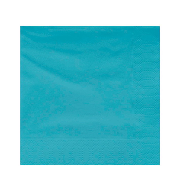 Servilleta Papel Cenefa Celeste 40x40cm (50 Uds)